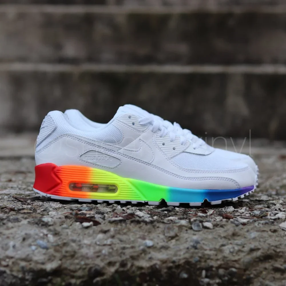 Nike Air Max 90 PRIDE RAINBOW Custom NWT - Picture 2 of 8